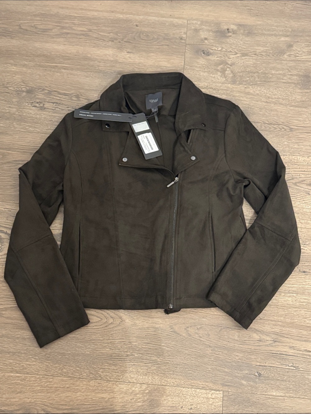 Lysse Olive Olive Green Vegan Suede Asymmetrical Zip Jacket